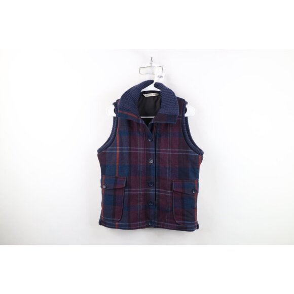 Woolrich Jackets & Blazers - Vintage Woolrich Womens Size Medium Faded Wool Puffer Vest Jacket Rainbow Plaid